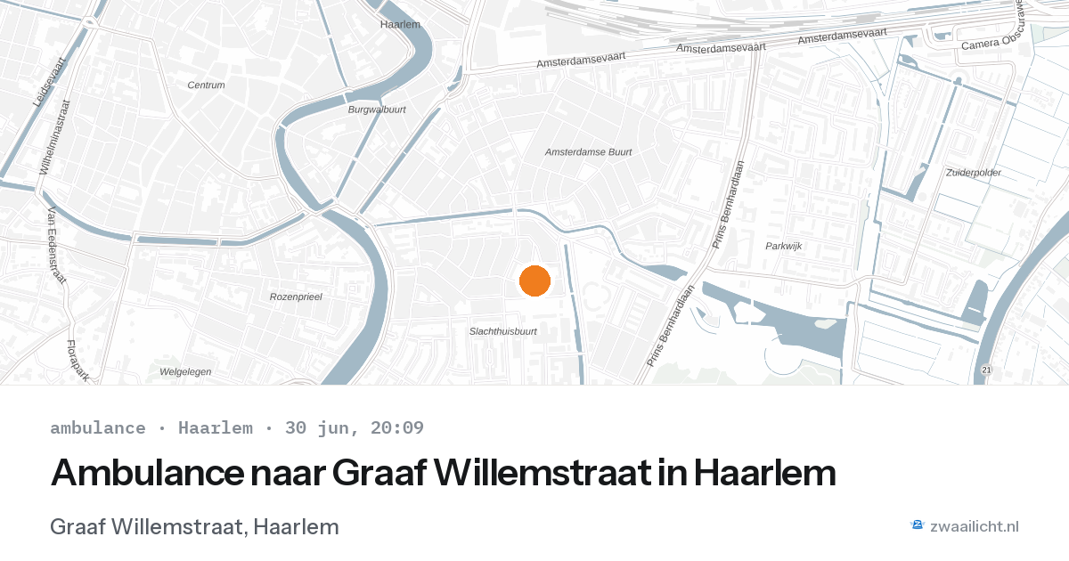 Ambulance naar Graaf Willemstraat in Haarlem — 30 jun 2026