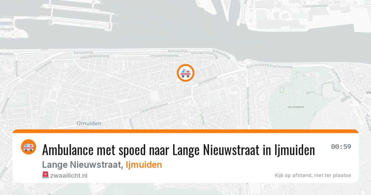 Ambulance met spoed naar Lange Nieuwstraat in Ijmuiden — 12 jul 2026