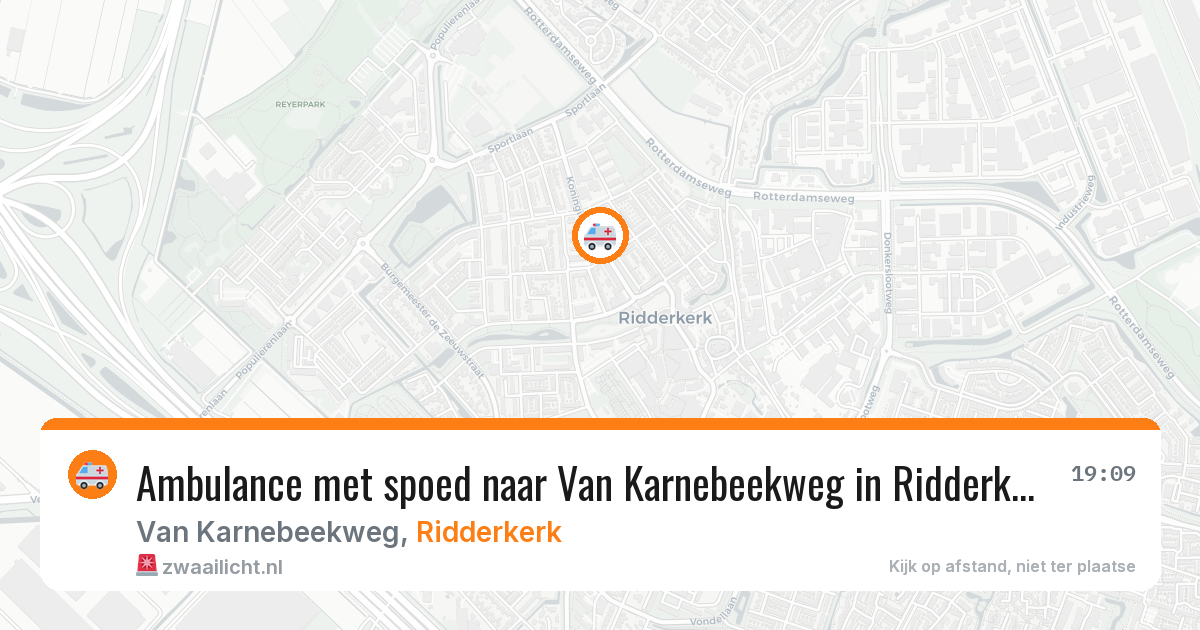 Ambulance met spoed naar Van Karnebeekweg in Ridderkerk — 27 apr 2026