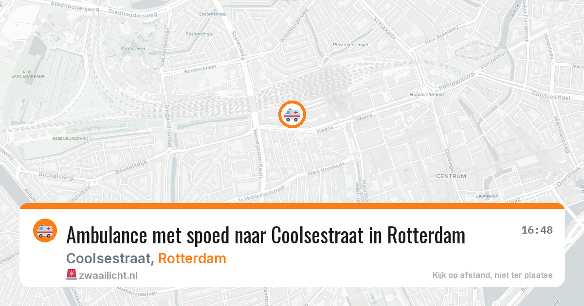 Ambulance met spoed naar Coolsestraat in Rotterdam — 14 jun 2026
