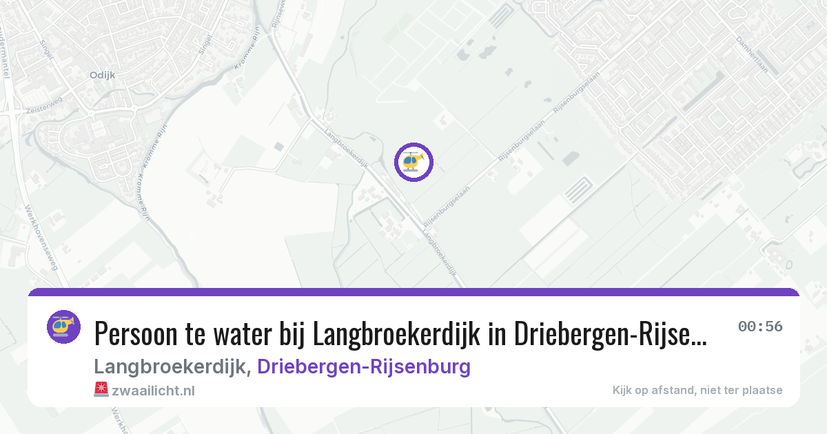 Persoon te water bij Langbroekerdijk in Driebergen-Rijsenburg — 10 jul 2026