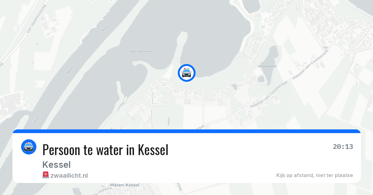 Persoon te water in Kessel — 6 jul 2026