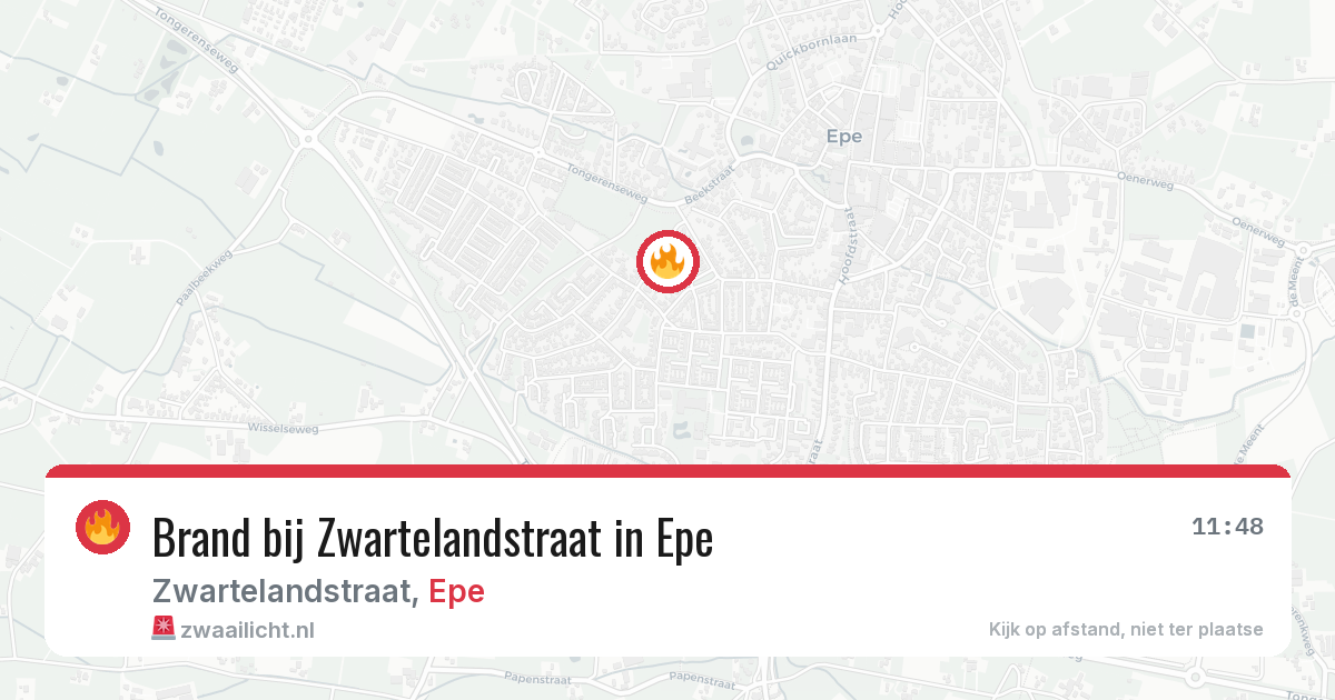 Brand bij Zwartelandstraat in Epe — 10 apr 2026