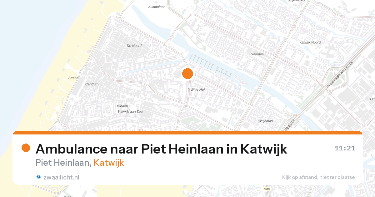 Ambulance naar Piet Heinlaan in Katwijk — 21 jun 2026