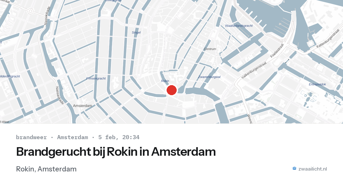 Brandgerucht bij Rokin in Amsterdam — 5 feb 2026