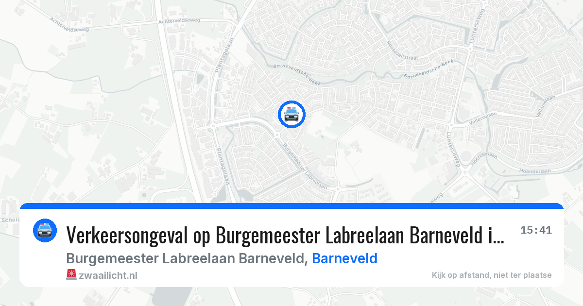 Verkeersongeval op Burgemeester Labreelaan Barneveld in Barneveld — 30 mrt 2026