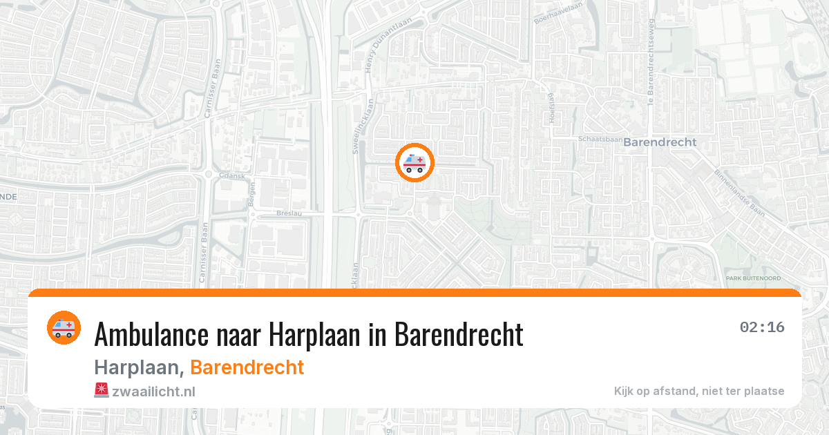 Ambulance naar Harplaan in Barendrecht — 8 aug 2026