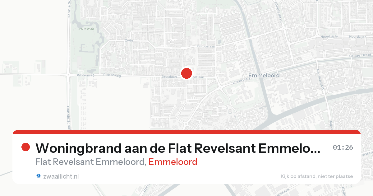 Woningbrand aan de Flat Revelsant Emmeloord in Emmeloord — 20 aug 2026