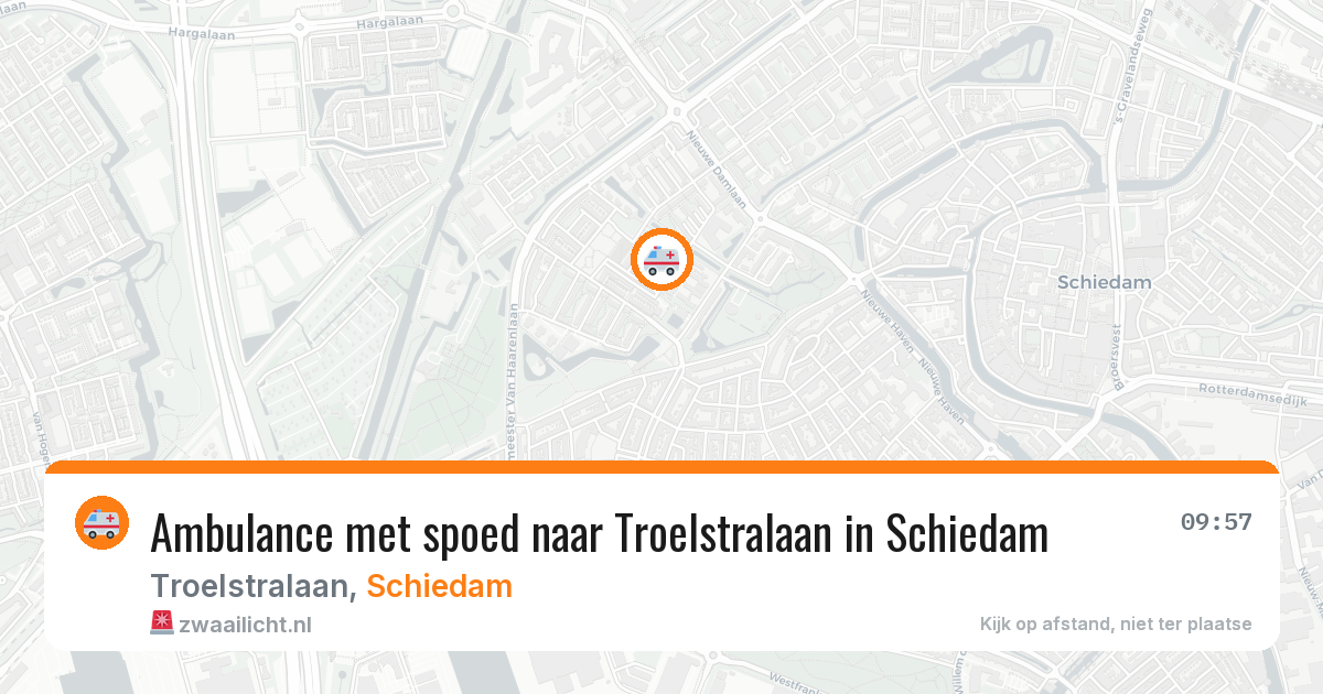 Ambulance met spoed naar Troelstralaan in Schiedam — 22 mei 2026