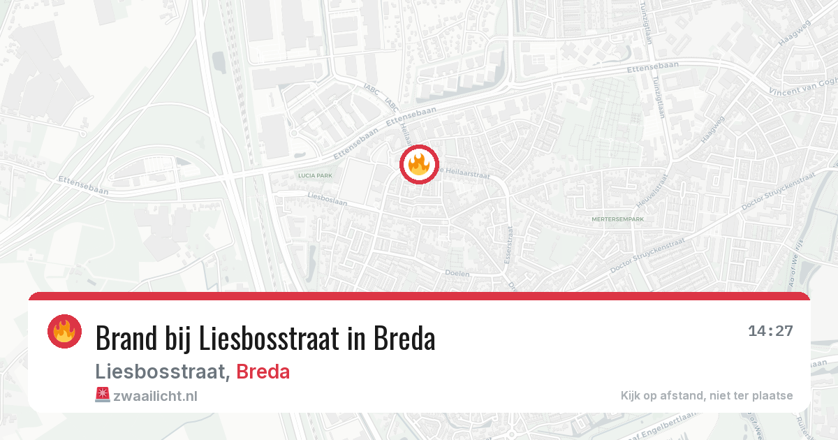 Brand bij Liesbosstraat in Breda — 10 mrt 2026