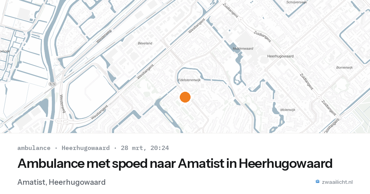 Ambulance met spoed naar Amatist in Heerhugowaard — 28 mrt 2026