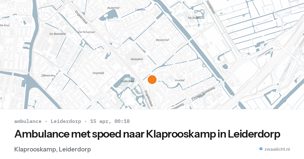 Ambulance met spoed naar Klaprooskamp in Leiderdorp — 14 apr 2026