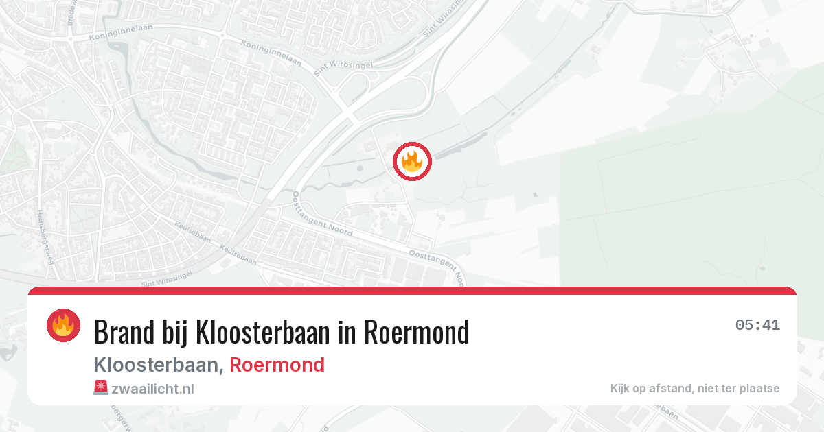 Brand bij Kloosterbaan in Roermond — 19 jun 2026