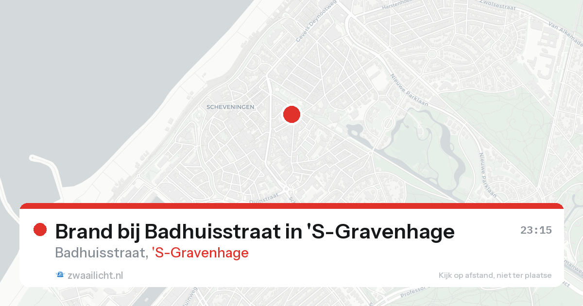 Brand bij Badhuisstraat in 'S-Gravenhage — 23 aug 2026