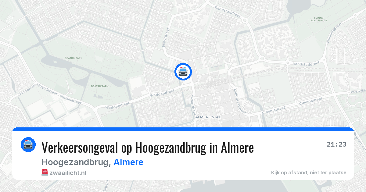 Verkeersongeval op Hoogezandbrug in Almere — 23 mei 2026