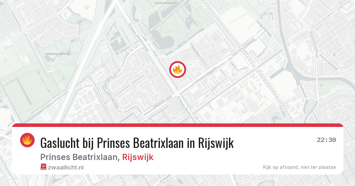 Gaslucht bij Prinses Beatrixlaan in Rijswijk — 30 jun 2026