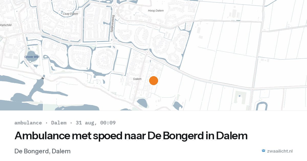 Ambulance met spoed naar De Bongerd in Dalem — 30 aug 2026