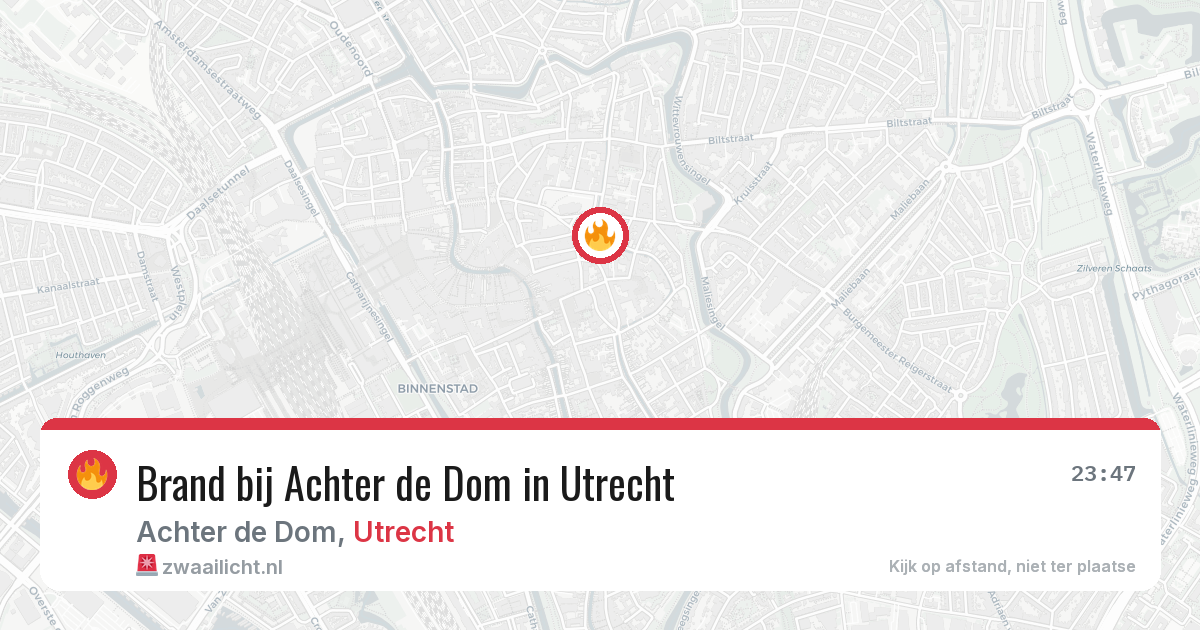 Brand bij Achter de Dom in Utrecht — 7 aug 2026