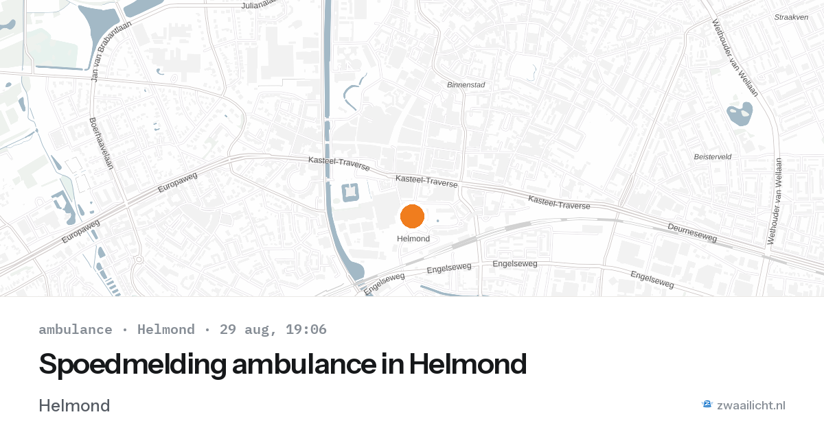 Spoedmelding ambulance in Helmond — 29 aug 2026