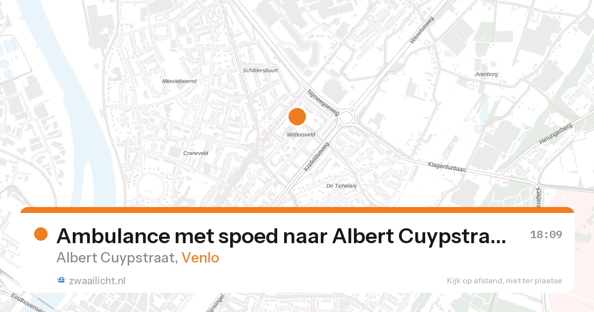 Ambulance met spoed naar Albert Cuypstraat in Venlo — 10 aug 2026
