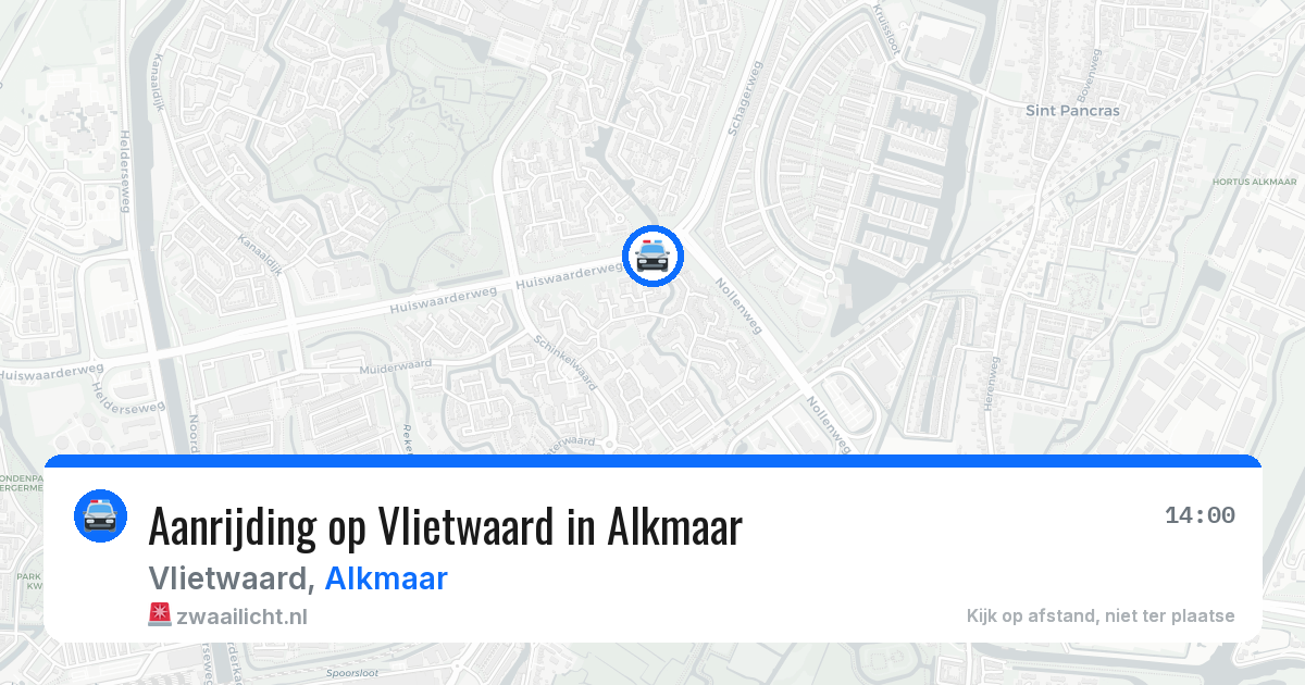 Aanrijding op Vlietwaard in Alkmaar — 12 jul 2026
