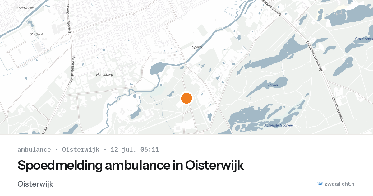 Spoedmelding ambulance in Oisterwijk — 12 jul 2026