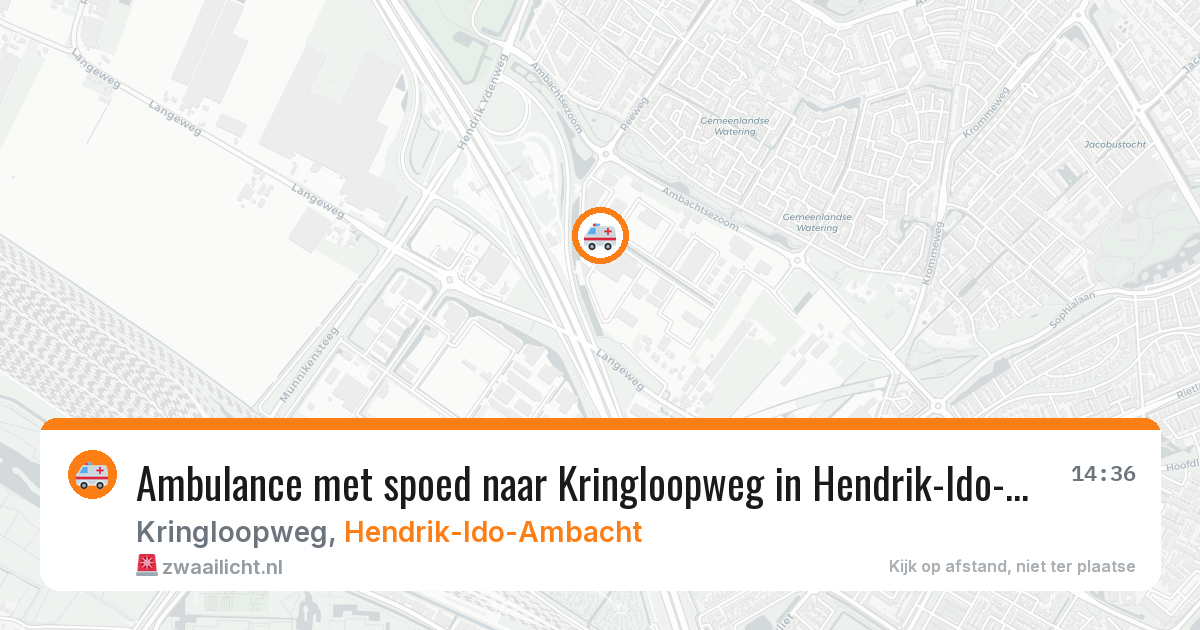 Ambulance met spoed naar Kringloopweg in Hendrik-Ido-Ambacht — 1 jun 2026