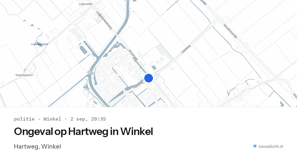 Ongeval op Hartweg in Winkel — 2 sep 2026
