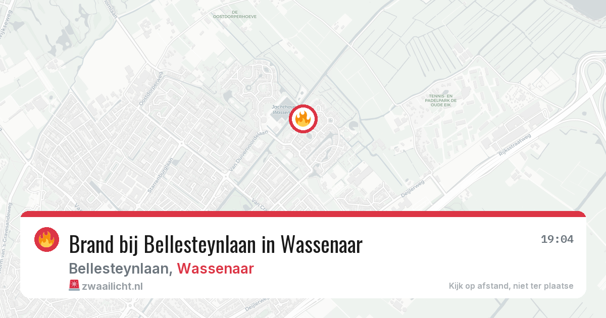 Brand bij Bellesteynlaan in Wassenaar — 31 mrt 2026