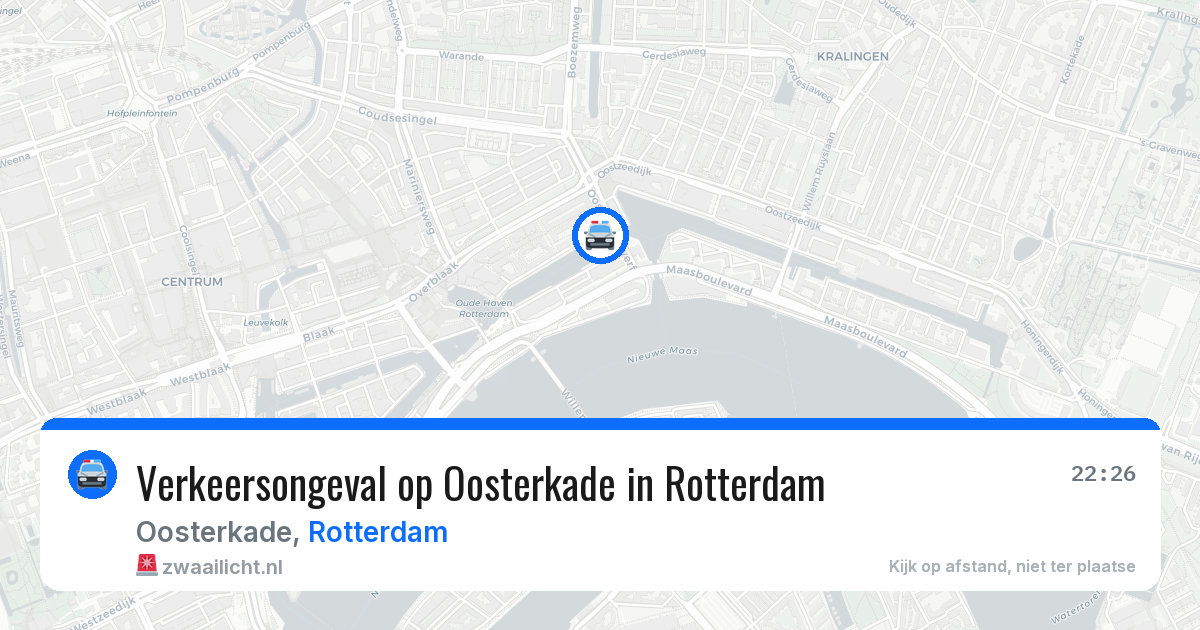 Verkeersongeval op Oosterkade in Rotterdam — 12 apr 2026