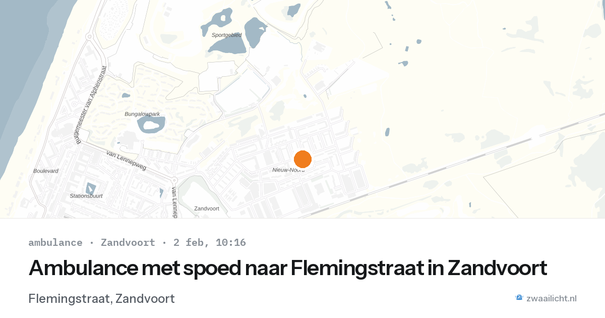 Ambulance met spoed naar Flemingstraat in Zandvoort — 2 feb 2026