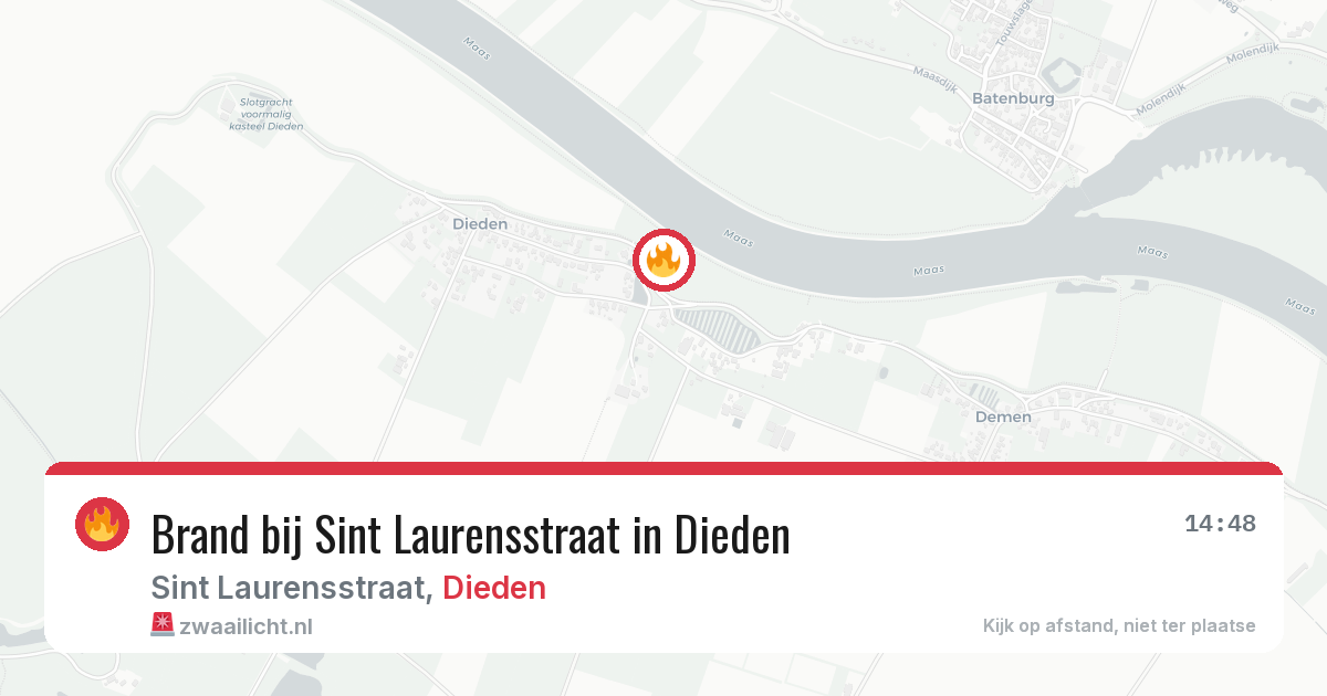 Brand bij Sint Laurensstraat in Dieden — 13 mrt 2026