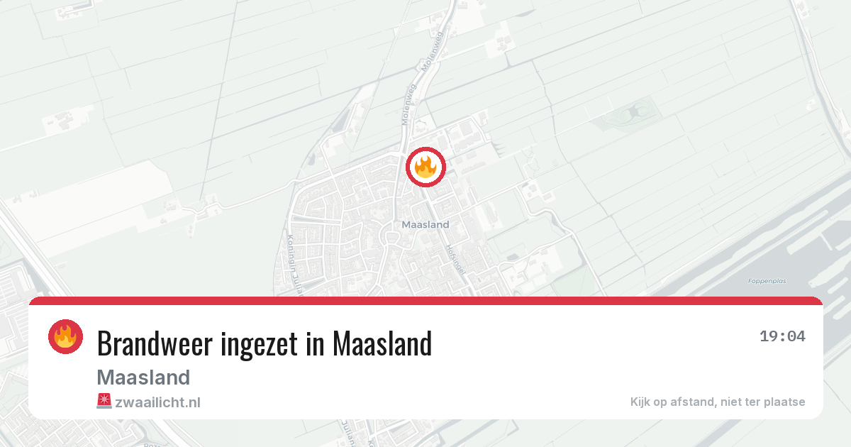 Brandweer ingezet in Maasland — 4 jun 2026 | 🚨 Zwaailicht.nl