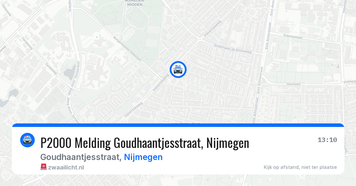 P2000 Melding Goudhaantjesstraat, Nijmegen — 23 jul 2026