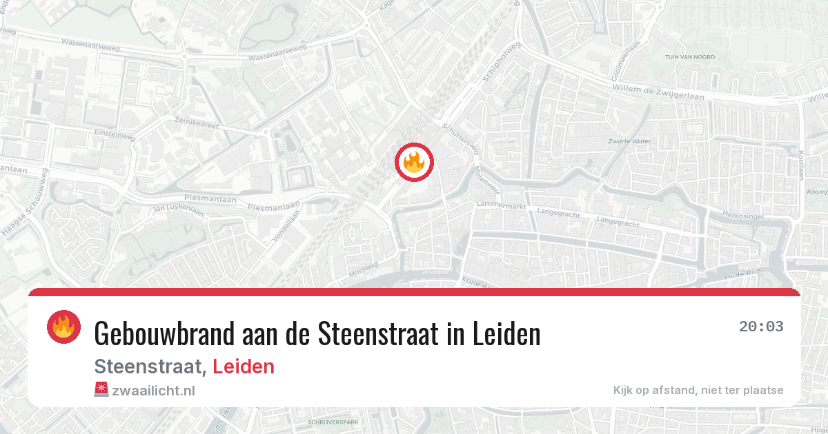 Gebouwbrand aan de Steenstraat in Leiden — 27 jul 2026