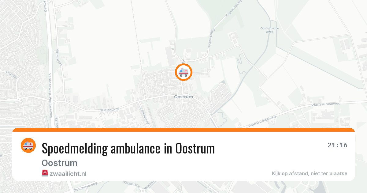Spoedmelding ambulance in Oostrum — 7 aug 2026