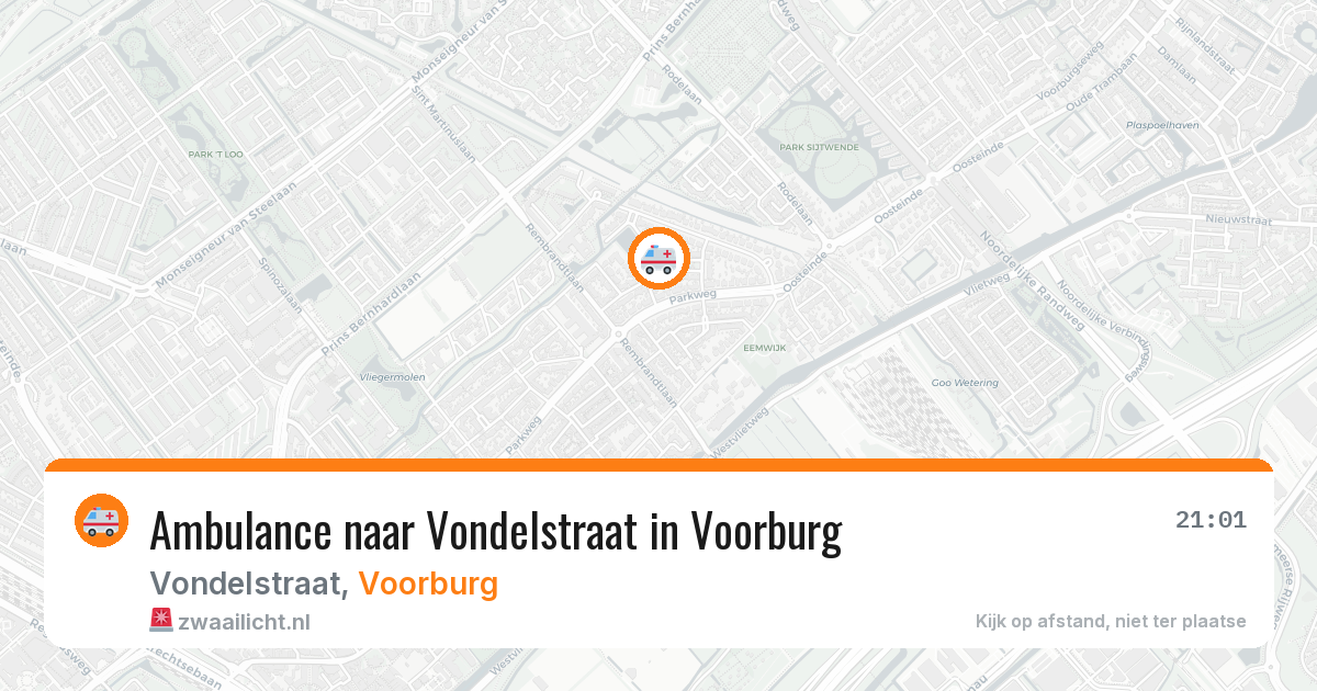 Ambulance naar Vondelstraat in Voorburg — 29 mei 2026