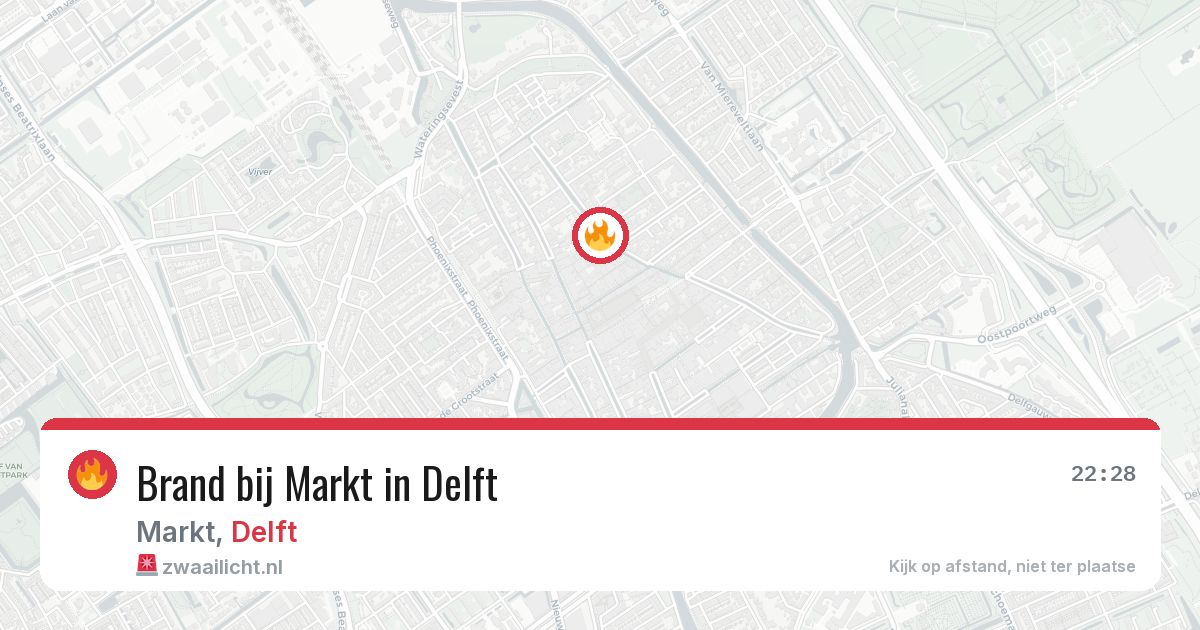 Brand bij Markt in Delft — 26 apr 2026