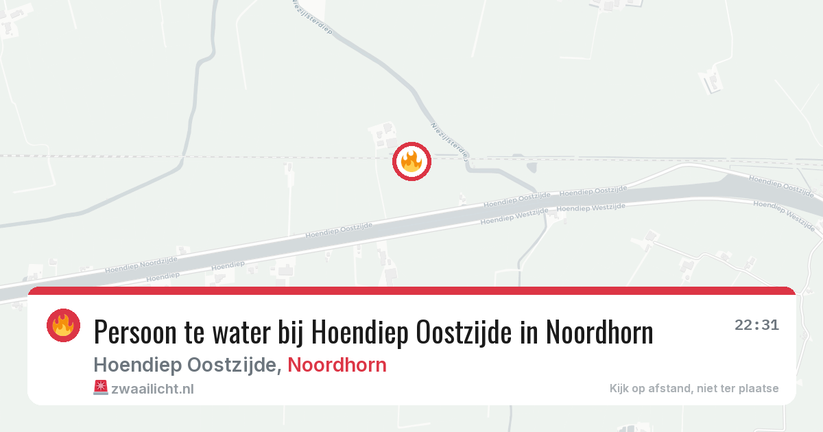 Persoon te water bij Hoendiep Oostzijde in Noordhorn — 12 jun 2026