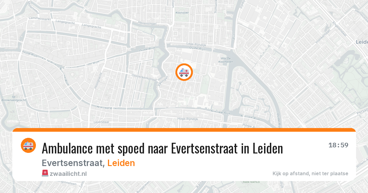 Ambulance met spoed naar Evertsenstraat in Leiden — 18 mrt 2026