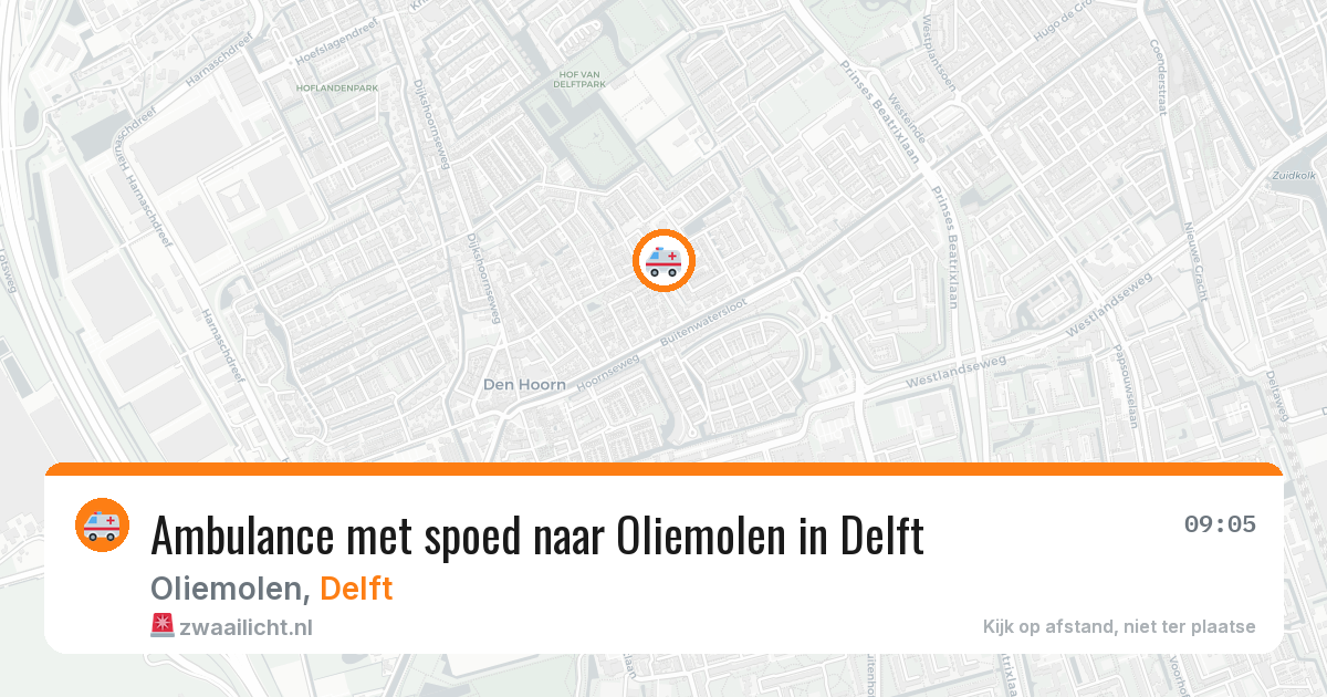 Ambulance met spoed naar Oliemolen in Delft — 20 jun 2026