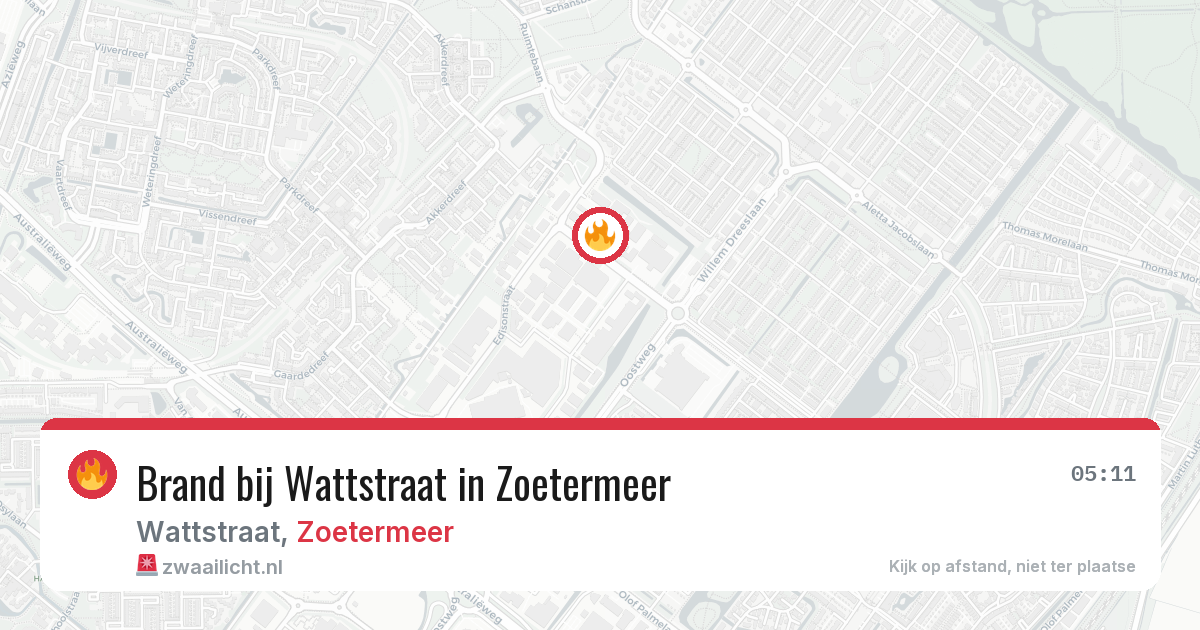 Brand bij Wattstraat in Zoetermeer — 29 mei 2026