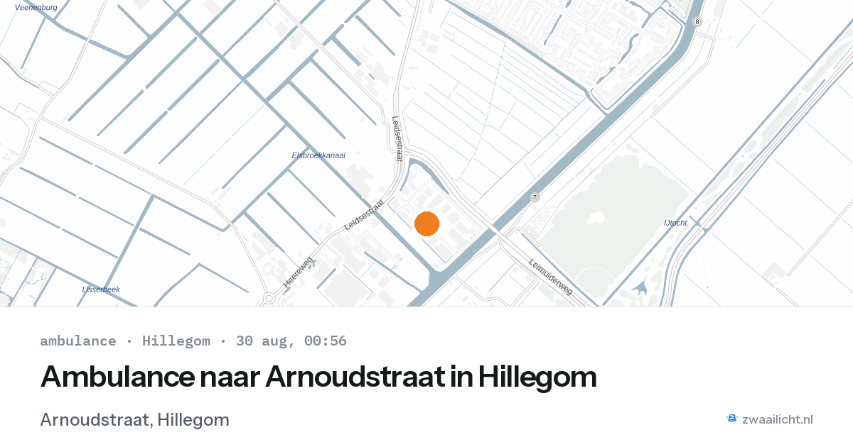 Ambulance naar Arnoudstraat in Hillegom — 29 aug 2026