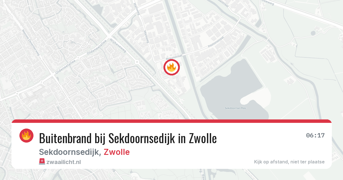 Buitenbrand bij Sekdoornsedijk in Zwolle — 4 jul 2026