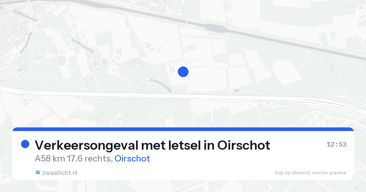 Verkeersongeval met letsel in Oirschot — 14 aug 2026