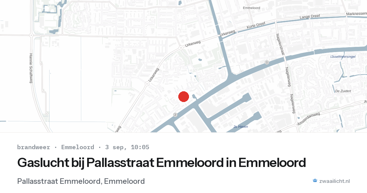 Gaslucht bij Pallasstraat Emmeloord in Emmeloord — 3 sep 2026