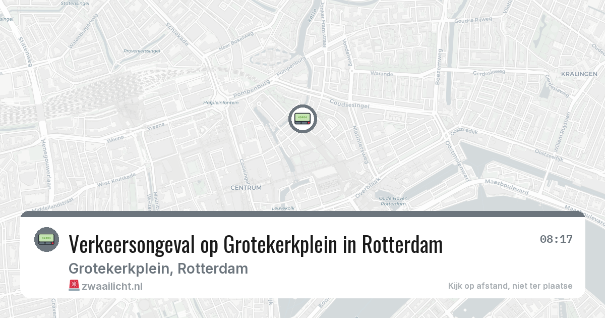 Verkeersongeval op Grotekerkplein in Rotterdam — 9 mrt 2026