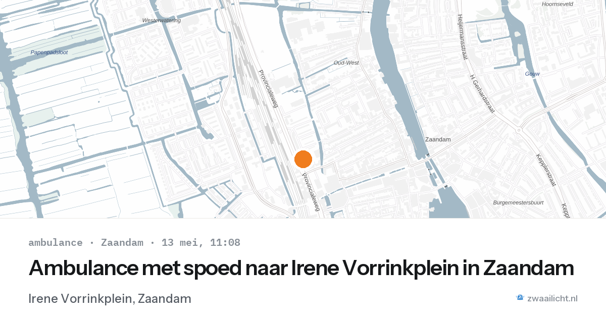 Ambulance met spoed naar Irene Vorrinkplein in Zaandam — 13 mei 2026