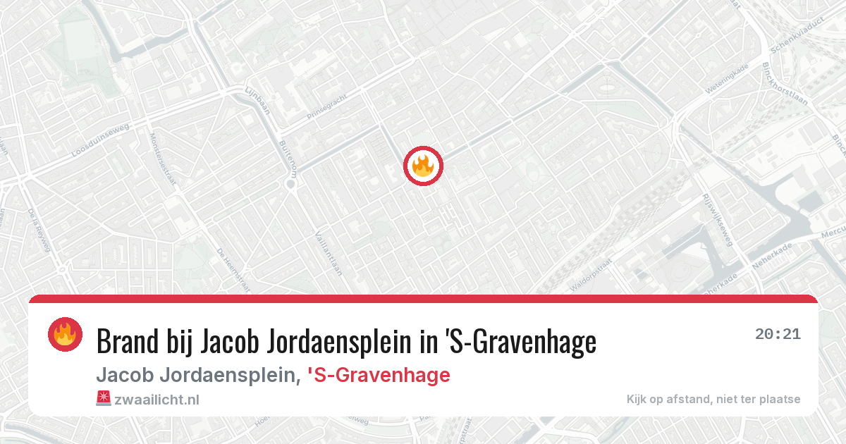 Brand bij Jacob Jordaensplein in 'S-Gravenhage — 21 apr 2026