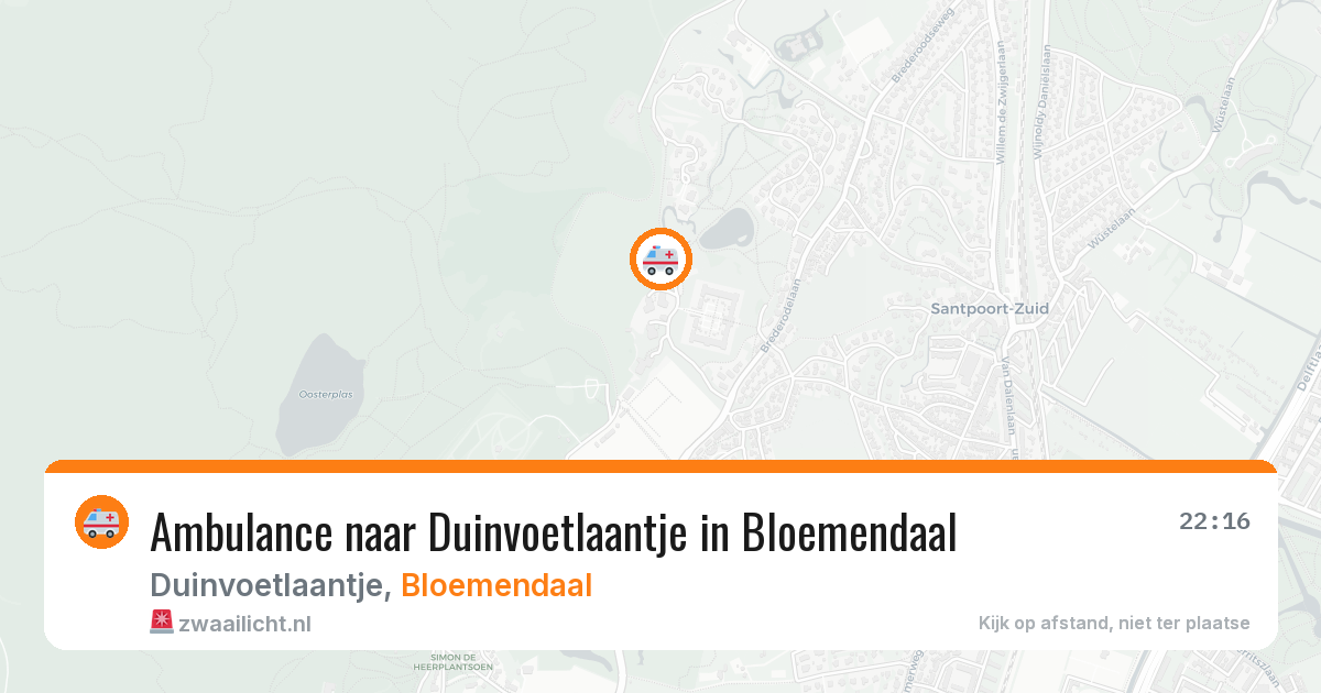 Ambulance naar Duinvoetlaantje in Bloemendaal — 26 jun 2026